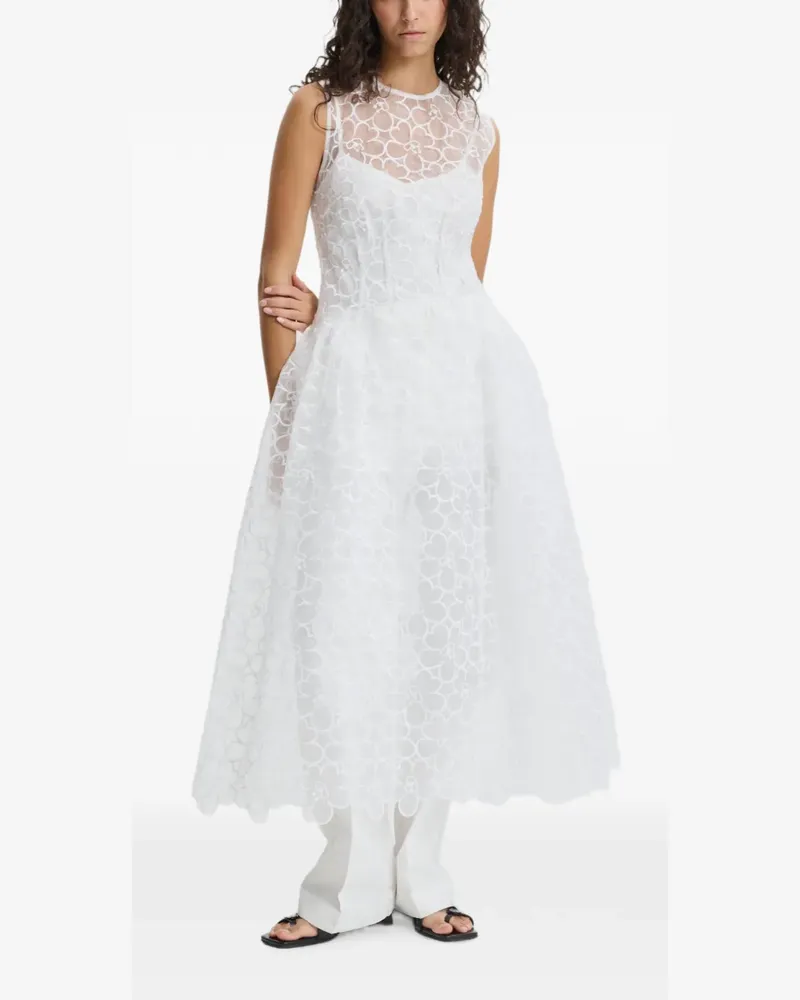 Cecilie Bahnsen Cate Midikleid - Weiß Weiß