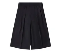 Wide-Leg-Shorts mit Peeling-Bund - Schwarz