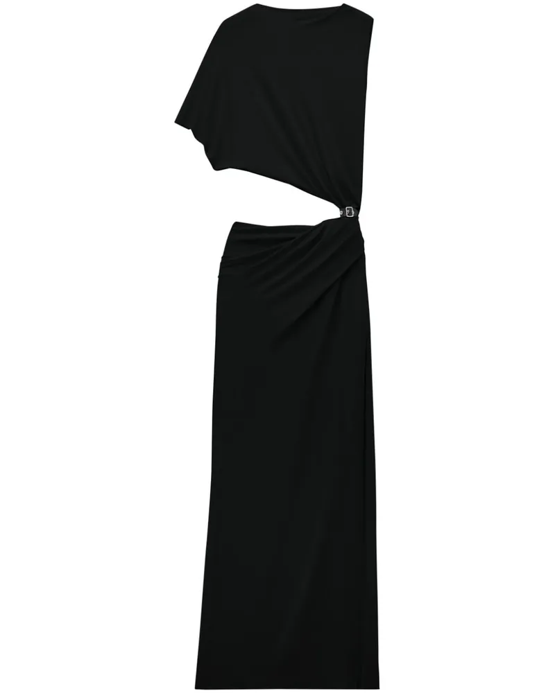 Courrèges Asymmetrisches Kreppkleid - Schwarz Schwarz