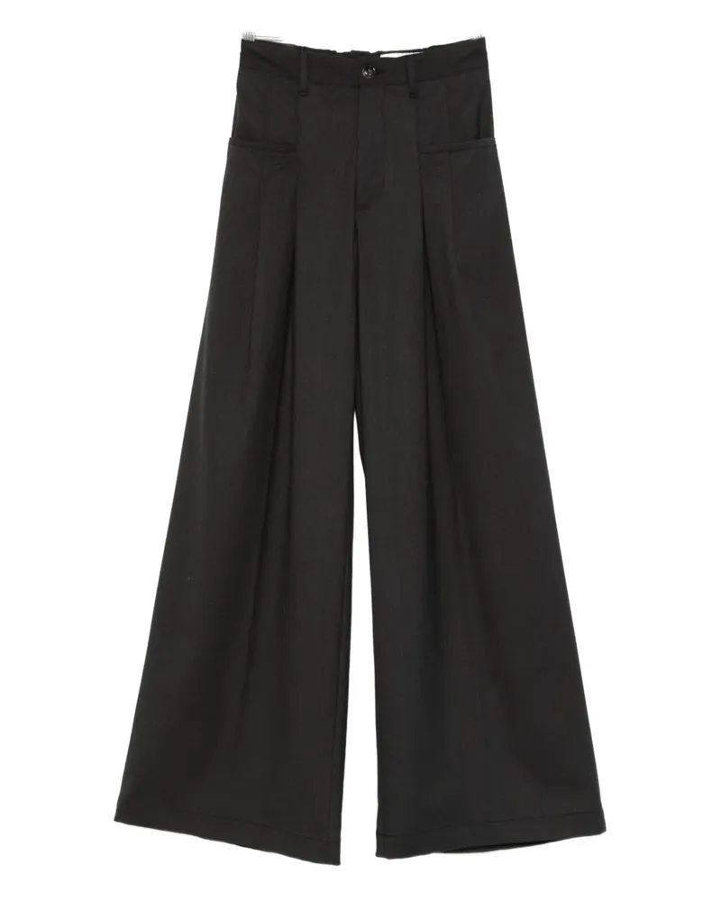 PLAN C silk blend flared trousers - Grau Grau