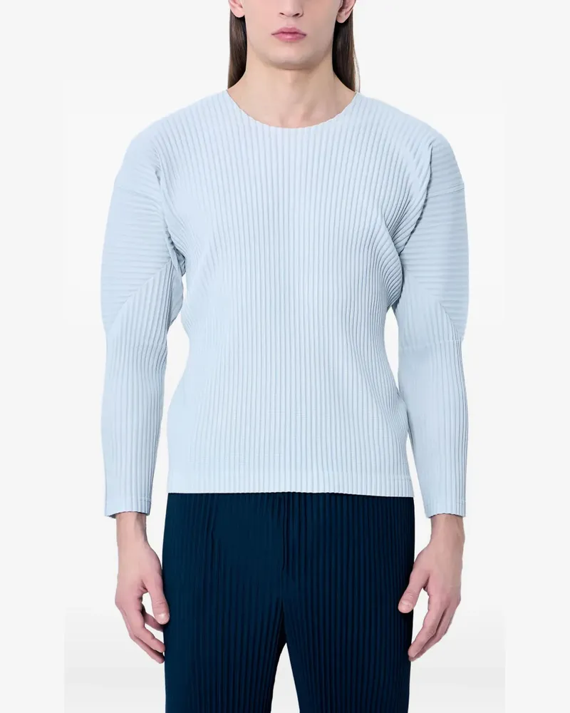 Issey Miyake T-Shirt mit Falten - Blau Blau