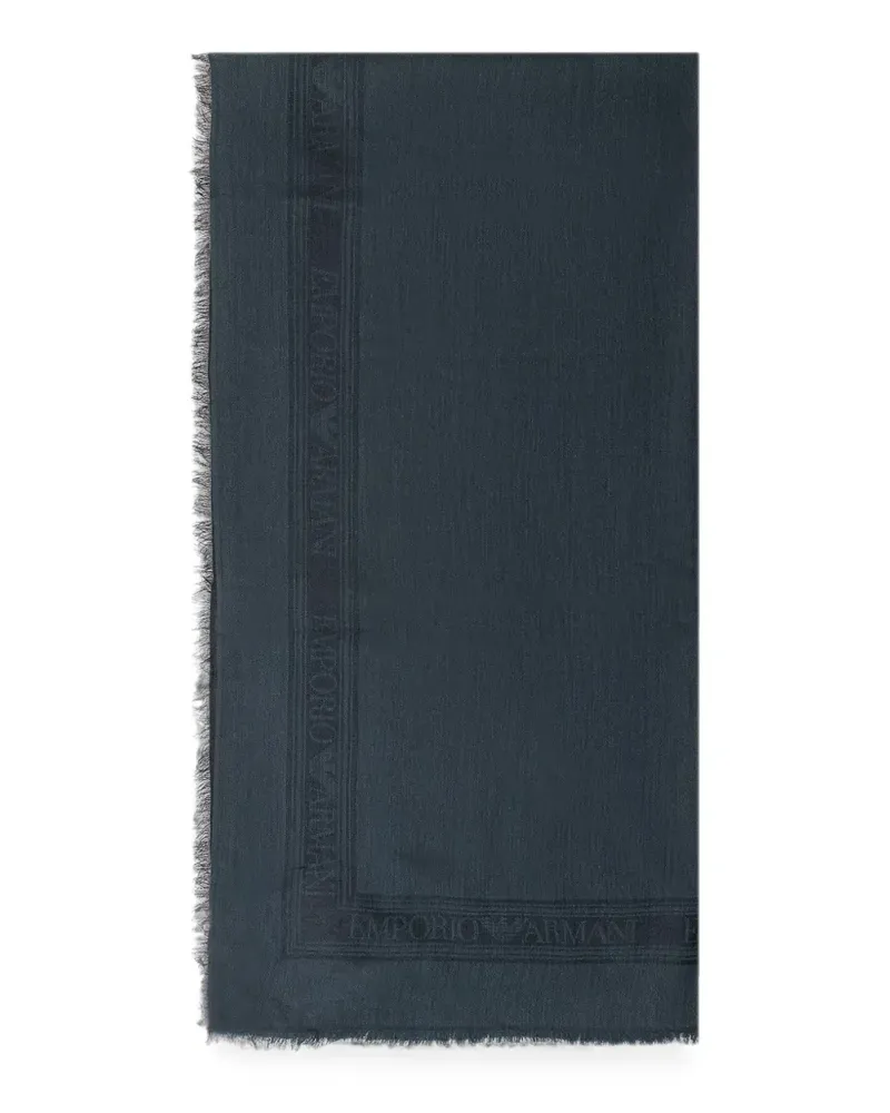 Emporio Armani modal-blend scarf with jacquard logo Signature Capsule - Grün Grün