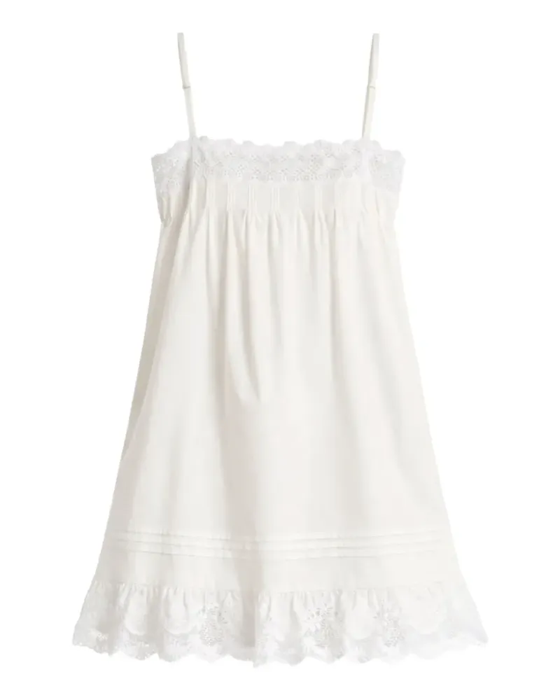 Saint Laurent Kleid mit Spitzendetails - Weiß Weiß