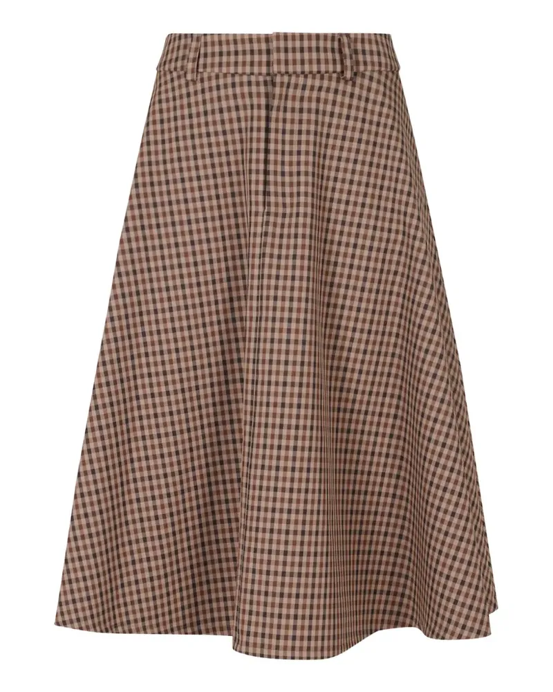 Dondup check-pattern flared midi skirt - Braun Braun