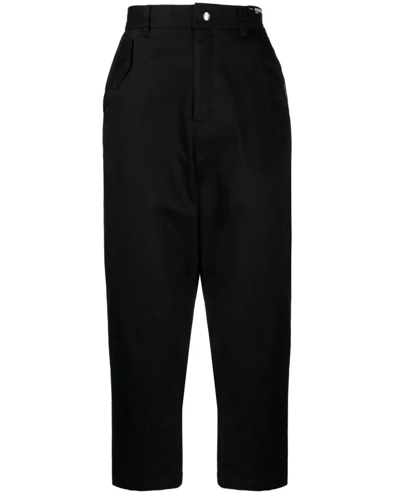 Izzue Tief sitzende Cropped-Hose - Schwarz Schwarz