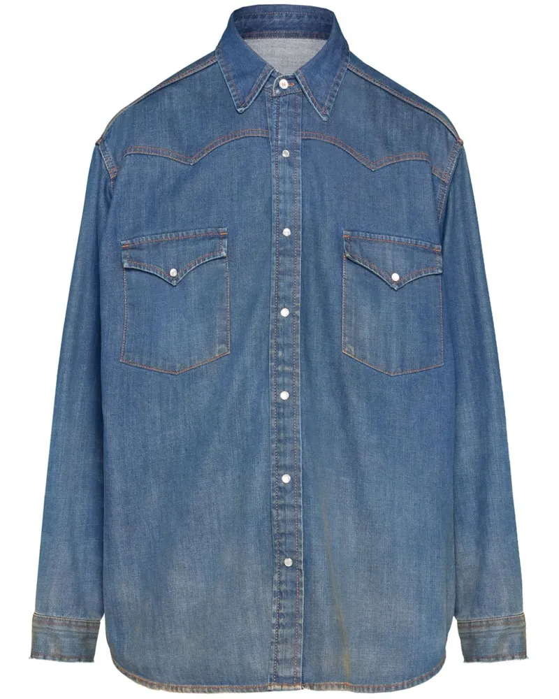 Maison Margiela Americana Jeanshemd - Blau Blau
