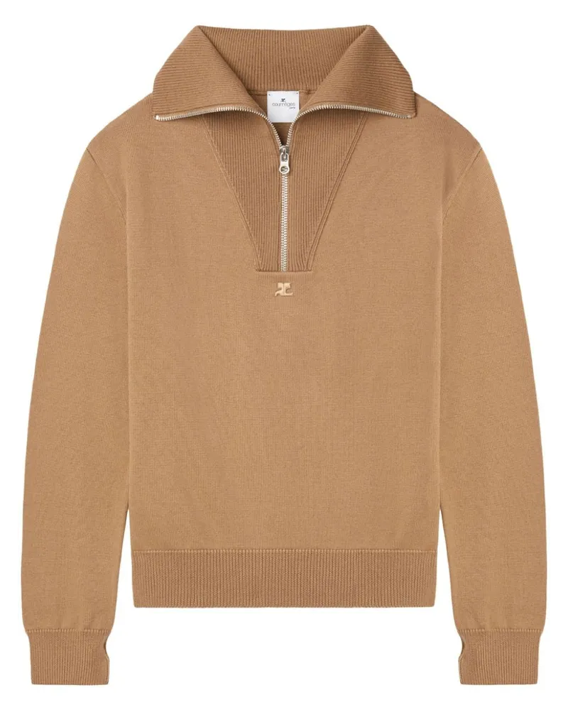 Courrèges Pullover mit Logo-Stickerei - Nude Nude