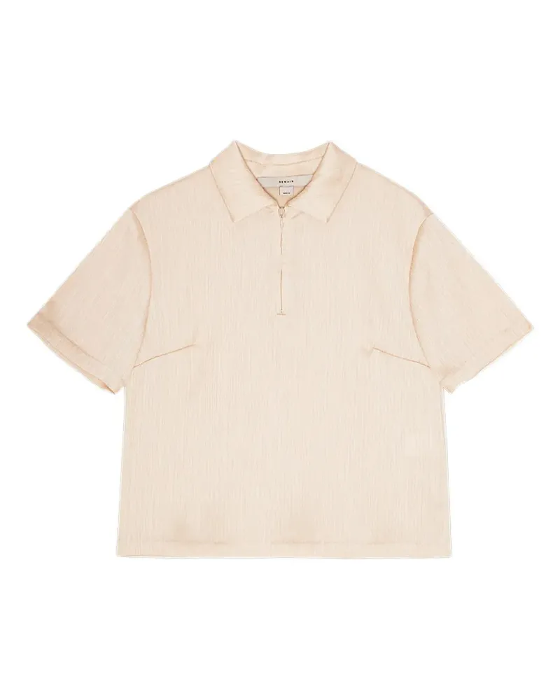 REMAIN Strukturiertes Poloshirt mit Reißverschluss - Nude Nude