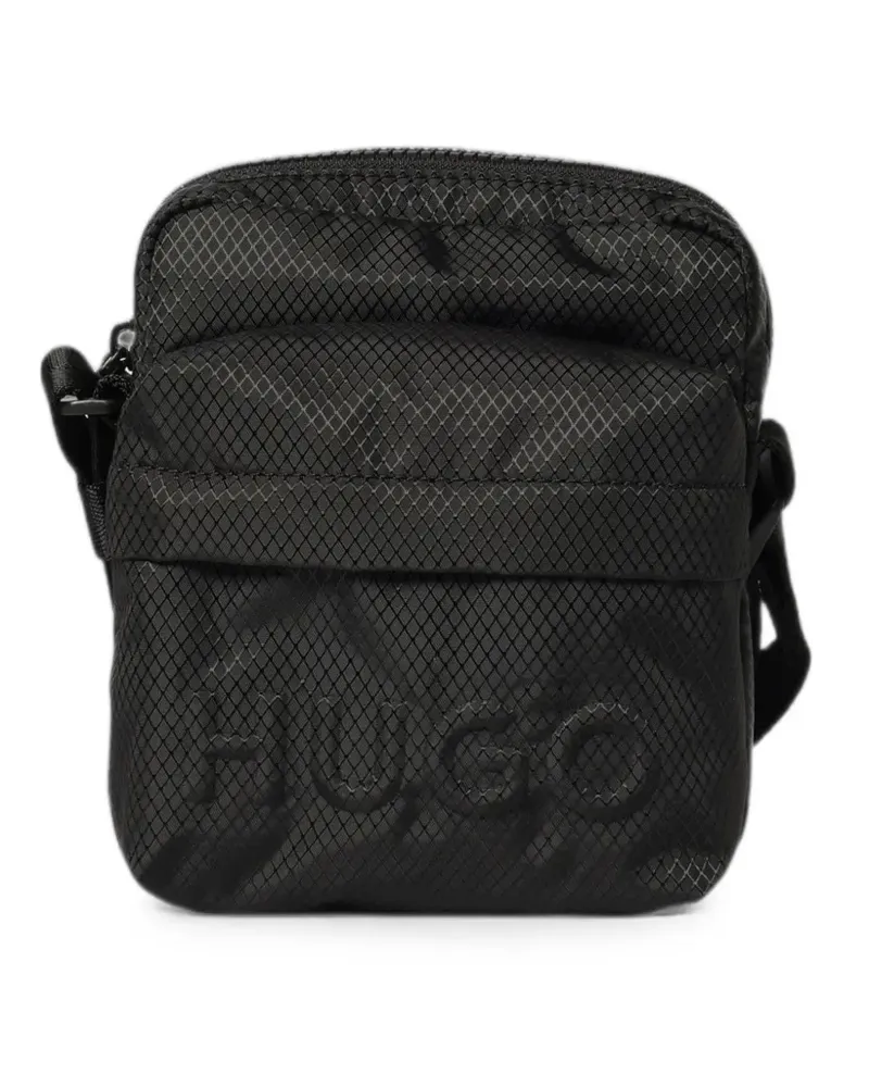 HUGO BOSS logo-embossed messenger bag - Schwarz Schwarz