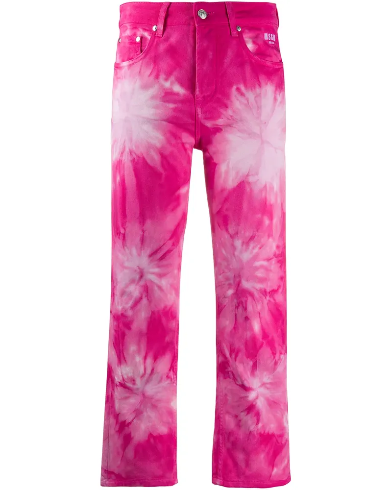 MSGM Cropped-Jeans mit Print - Rosa Rosa