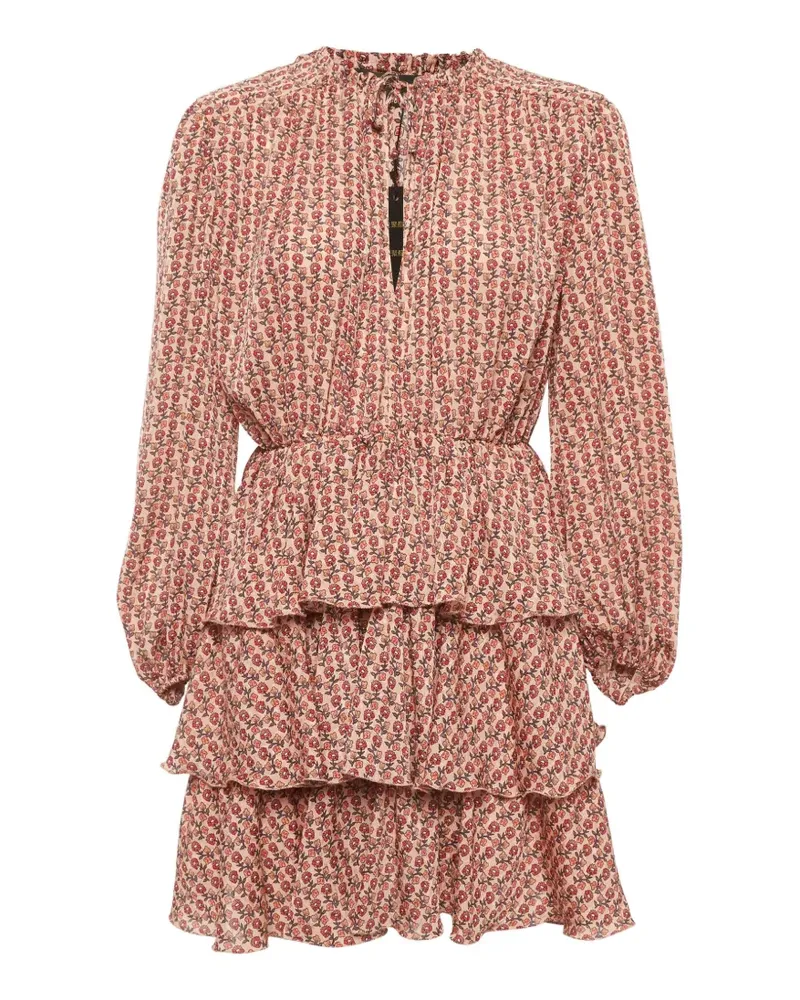 Maje floral-print ruffled mini dress - Rosa Rosa