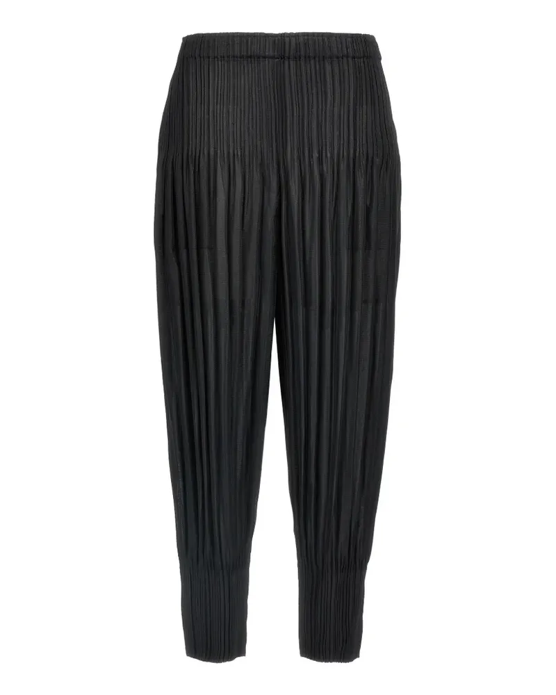 Issey Miyake Hose mit Falten - Schwarz Schwarz
