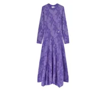 Midikleid mit Blumenmuster - Violett