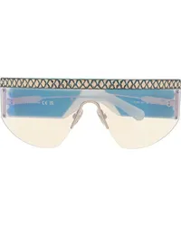 Swarovski Eckige Sonnenbrille mit Kristallen Blau