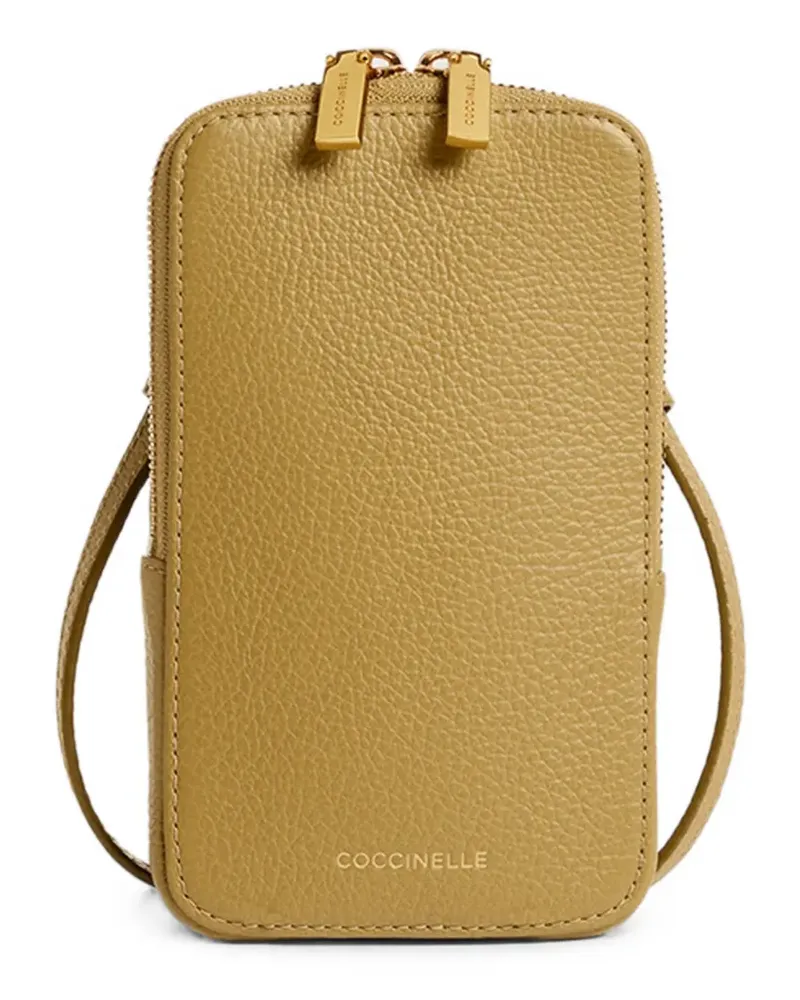 Coccinelle mini Flor grained-leather phone bag - Grün Grün