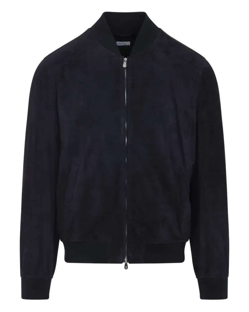 Brunello Cucinelli Bomberjacke aus Wildleder - Blau Blau