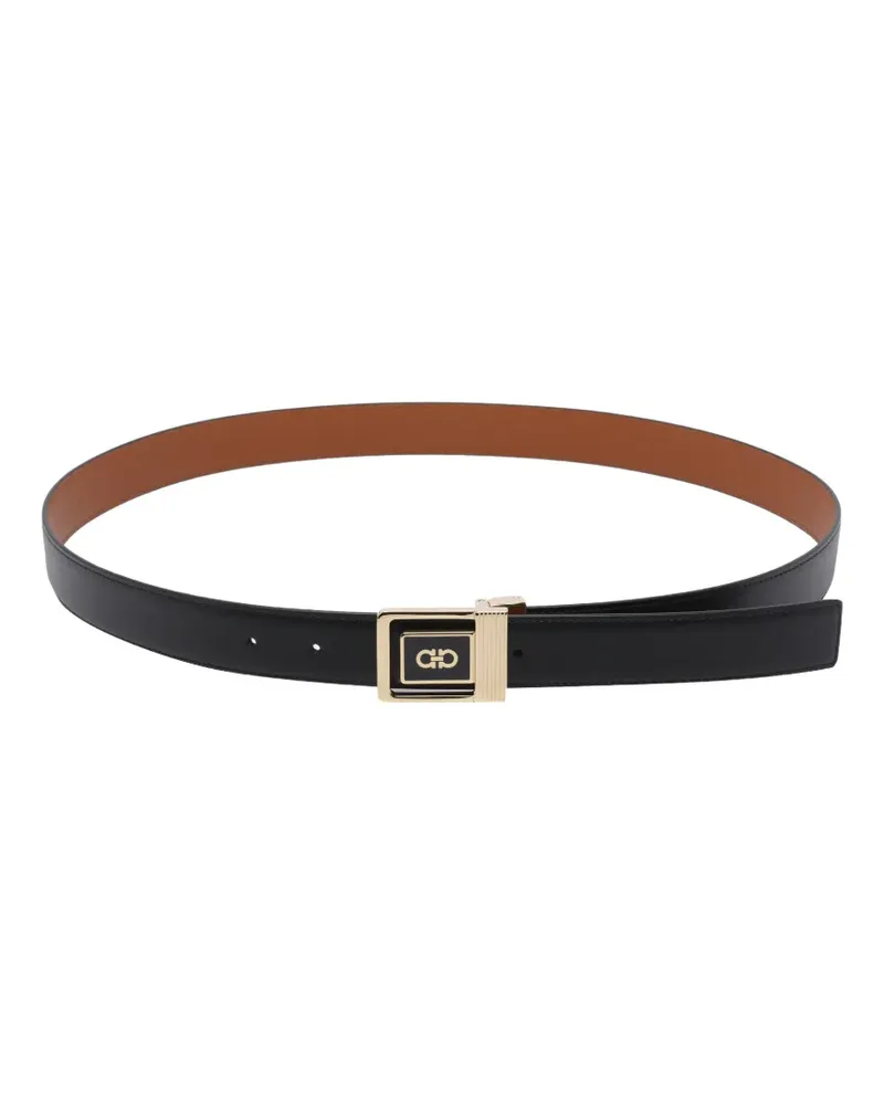 Ferragamo logo reversible belt - Schwarz Schwarz