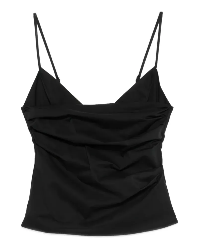 Patrizia Pepe V-neck draped top - Schwarz Schwarz