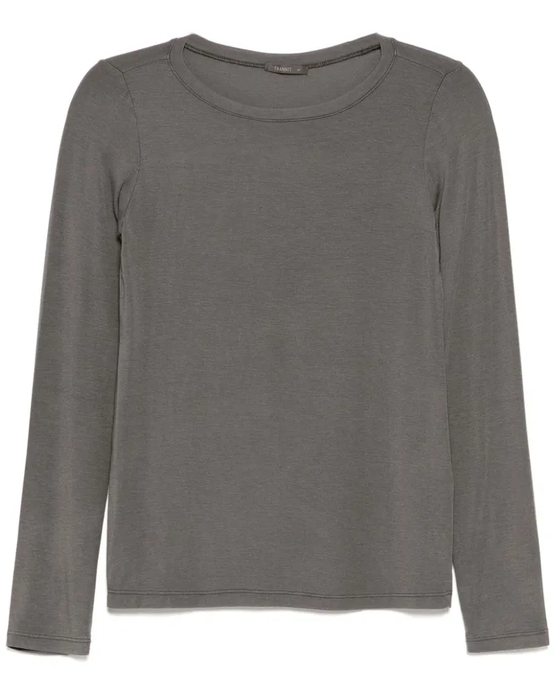 TRANSIT T-Shirt mit rundem Ausschnitt - Grau Grau