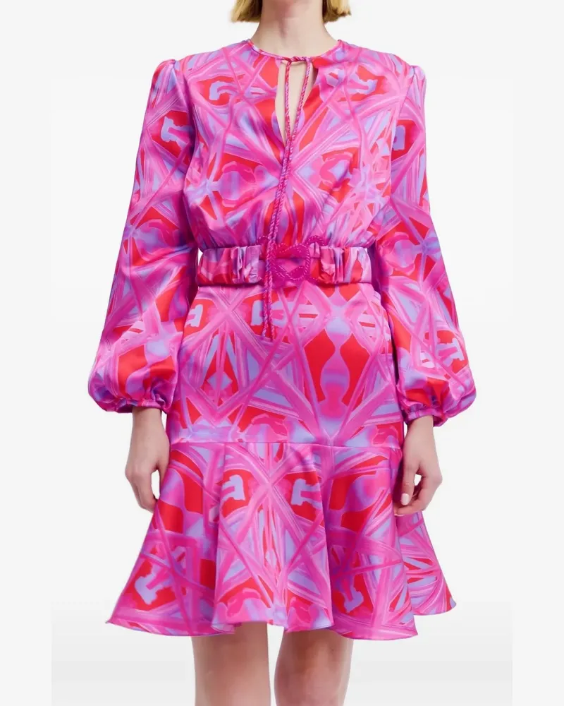 Silvia Tcherassi Fiorenza Minikleid mit Kaleidoskop-Print - Rosa Rosa