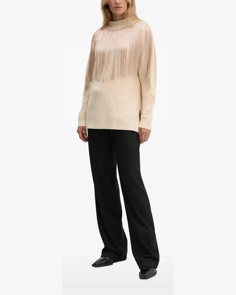 BRUUNS BAZAAR Pullover mit Fransen - Nude Nude