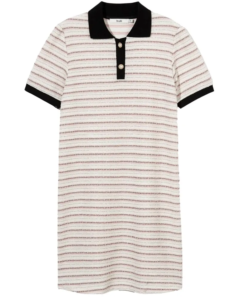 b+ab Gestreiftes Poloshirtkleid - Rosa Rosa