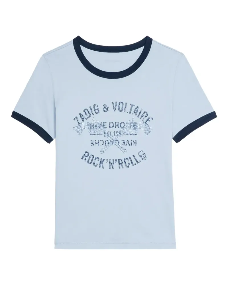 Zadig & Voltaire T-Shirt mit Strass - Blau Blau
