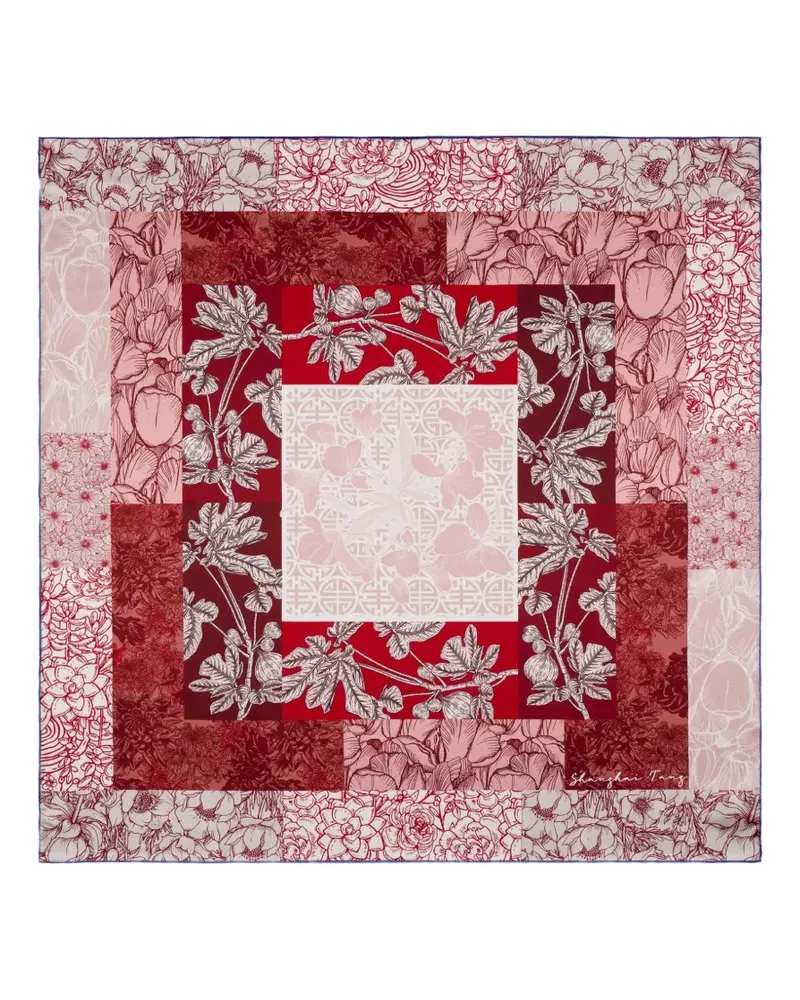 Shanghai Tang Hui-print silk scarf - Rot Rot