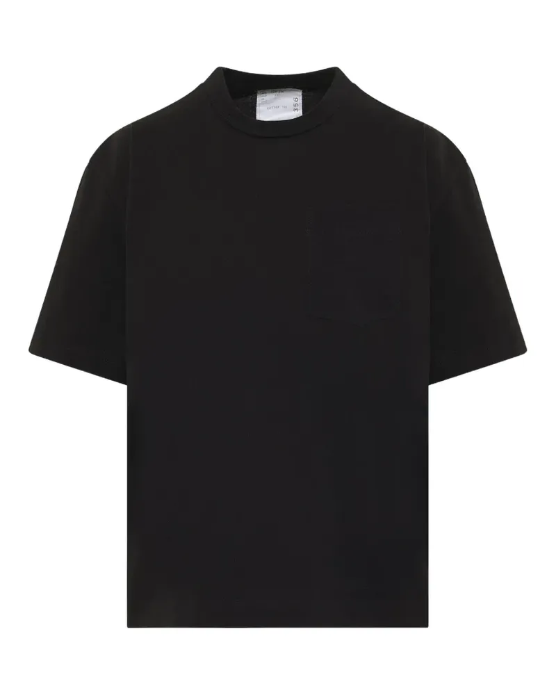 Sacai S cotton T-shirt - Schwarz Schwarz
