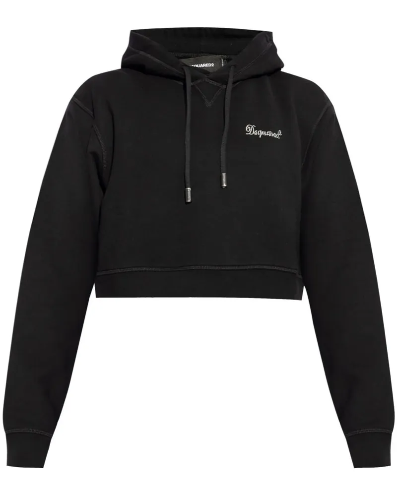 Dsquared2 Cropped-Hoodie - Schwarz Schwarz