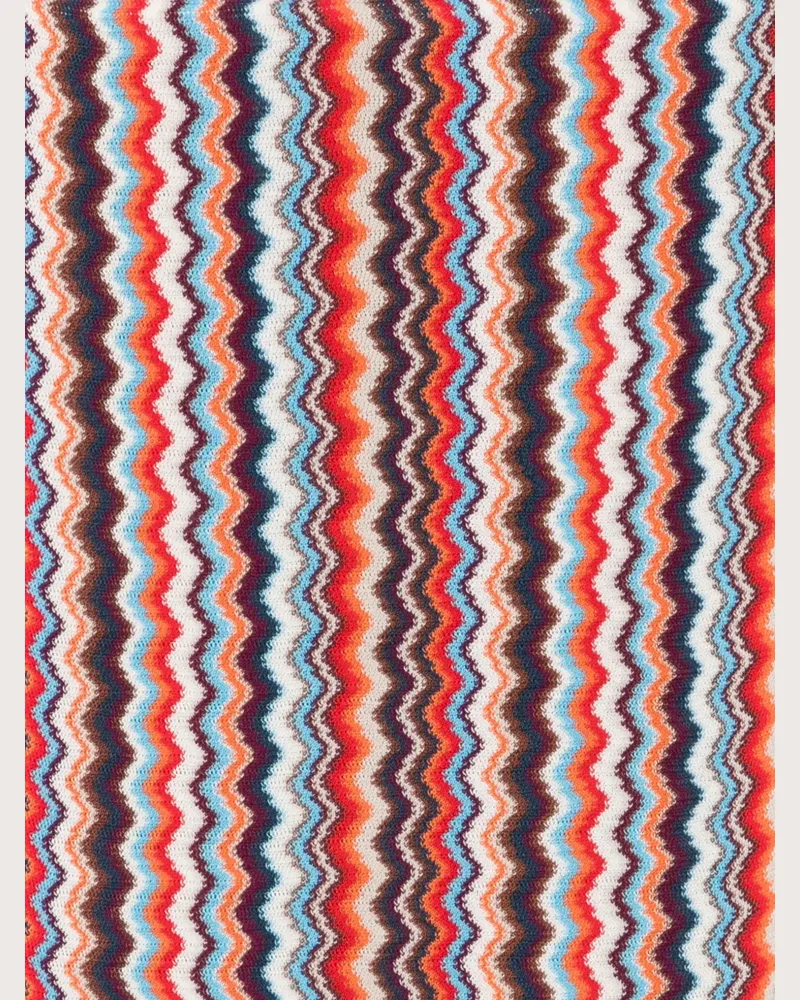 Missoni zigzag-knit fringed scarf - Orange Orange