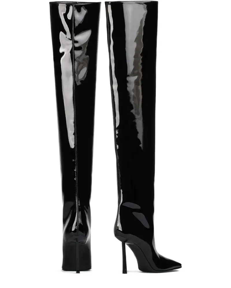 Le Silla Vittoria Stiefel aus Vinyl 110mm - Schwarz Schwarz