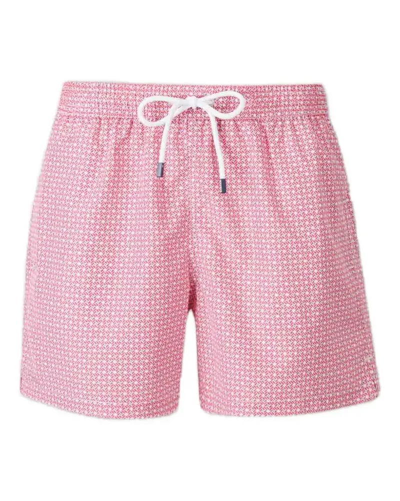 Fedeli Madeira geometric-print swim shorts - Rosa Rosa