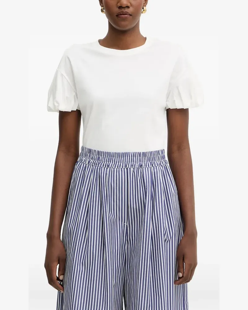 Twin-Set T-Shirt mit Puffärmeln - Weiß Weiß