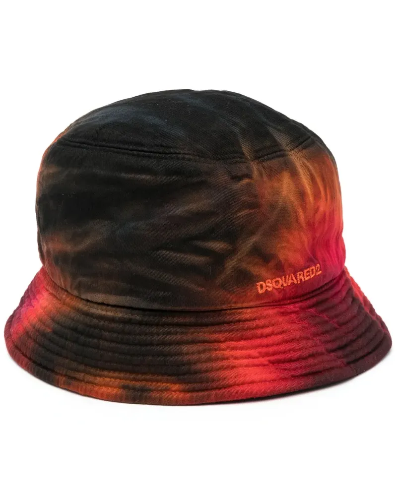 Dsquared2 Fischerhut mit Batikmuster - Schwarz Schwarz