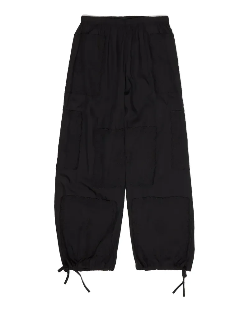 BIMBA Y LOLA Bestickte Patchwork-Hose mit Kordelzug - Schwarz Schwarz