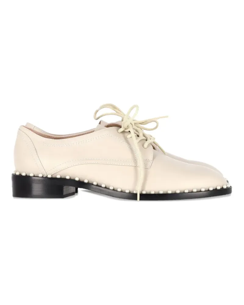 Stuart Weitzman pearl-embellished brogues - Nude Nude