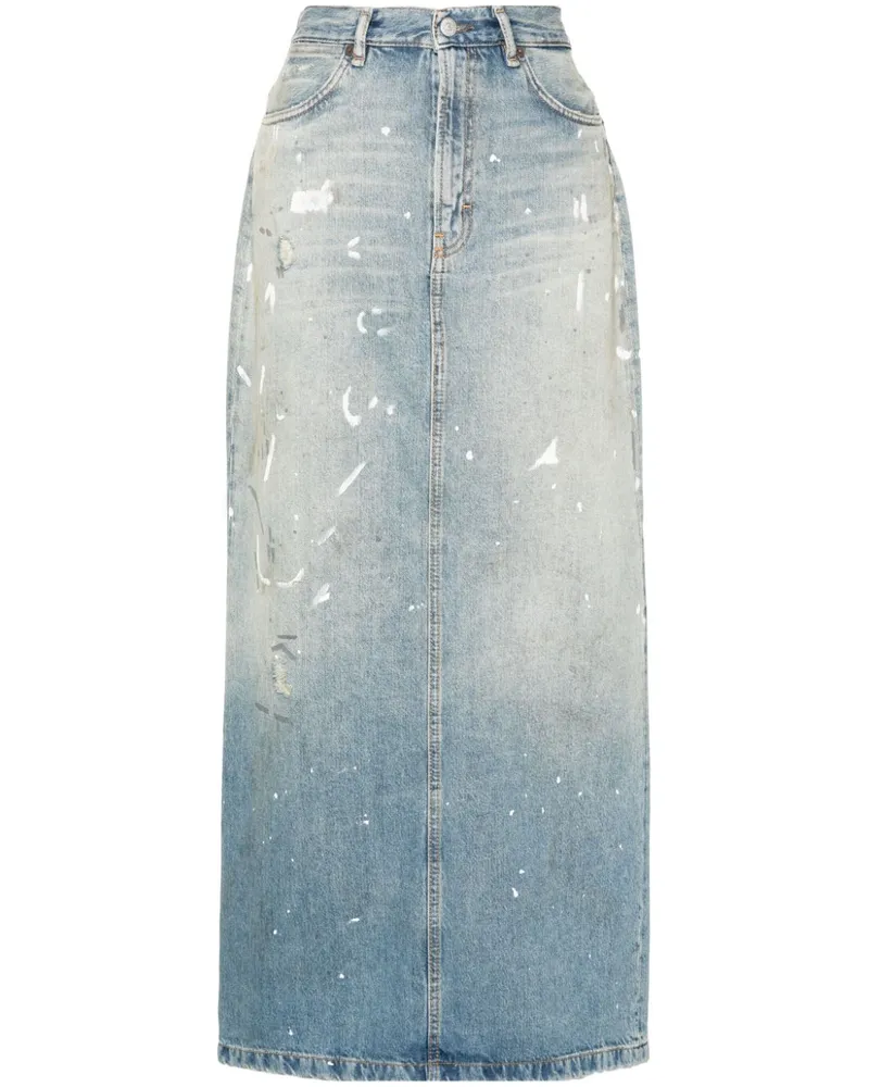 Acne Studios Maxirock mit Farbklecks-Print - Blau Blau