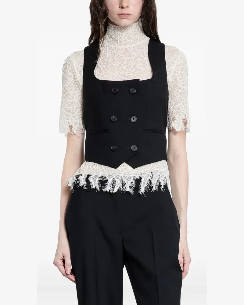 Alexander McQueen Doppelreihige Weste - Schwarz Schwarz