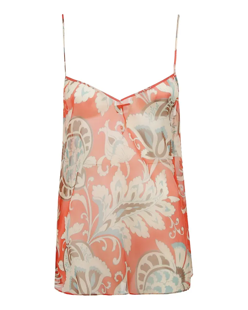 Etro floral top - Orange Orange