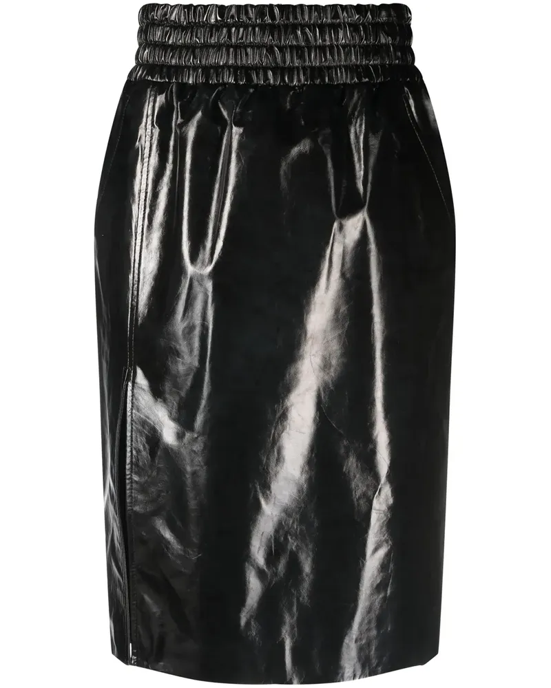 Tom Ford Lederrock mit hohem Bund - Schwarz Schwarz