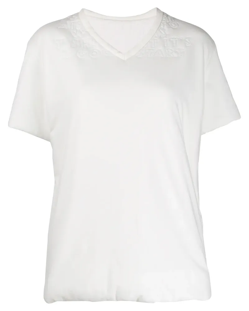 Maison Margiela T-Shirt mit V-Ausschnitt - Weiß Weiß