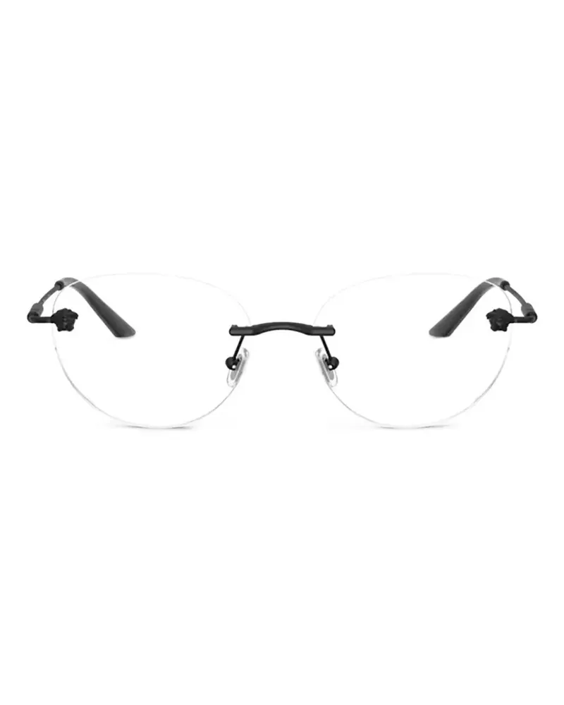 Versace Brille mit rundem Gestell - Schwarz Schwarz