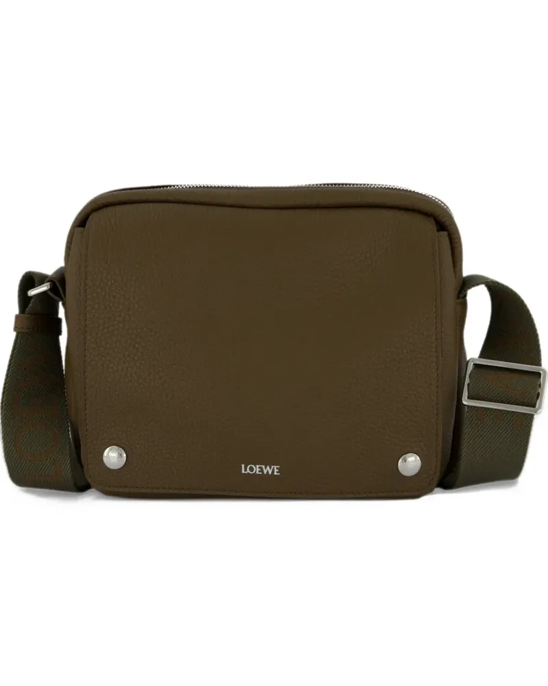 Loewe Mittelgroße Pebble Kuriertasche aus geschmeidigem, gekörntem Kalbsleder - Braun Braun
