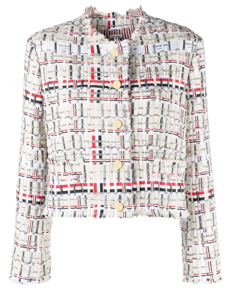 Thom Browne Tweed-Jacke im Deconstructed-Look - Nude Nude