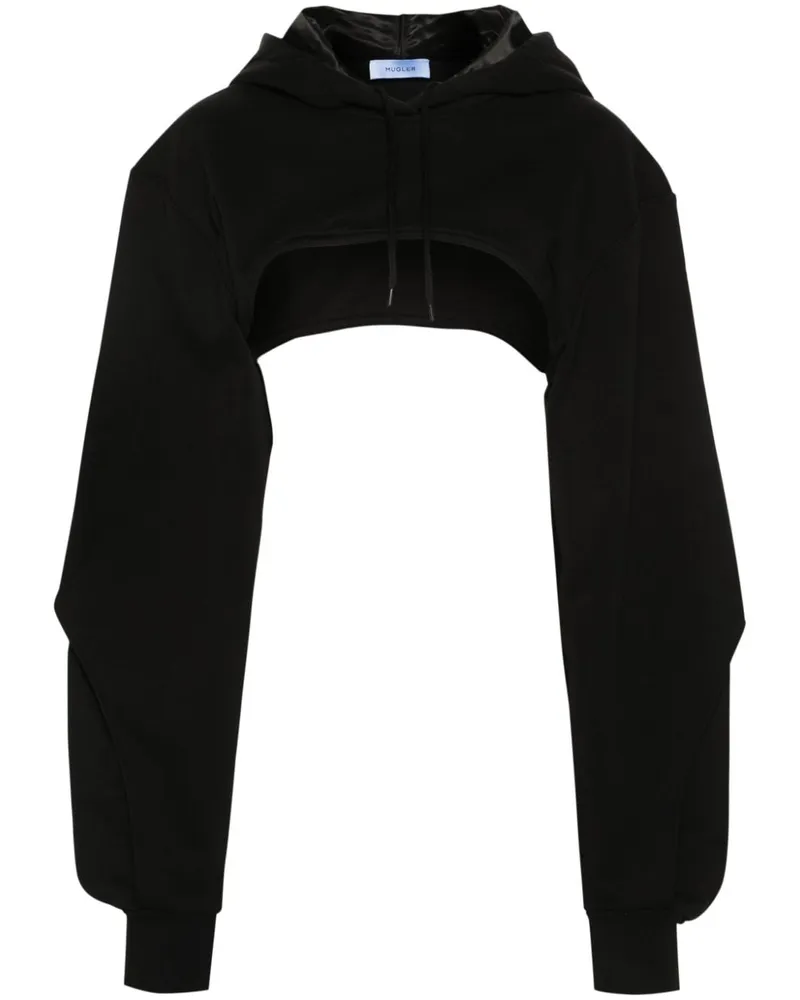 Thierry Mugler Hoodie mit Ballonärmeln Schwarz