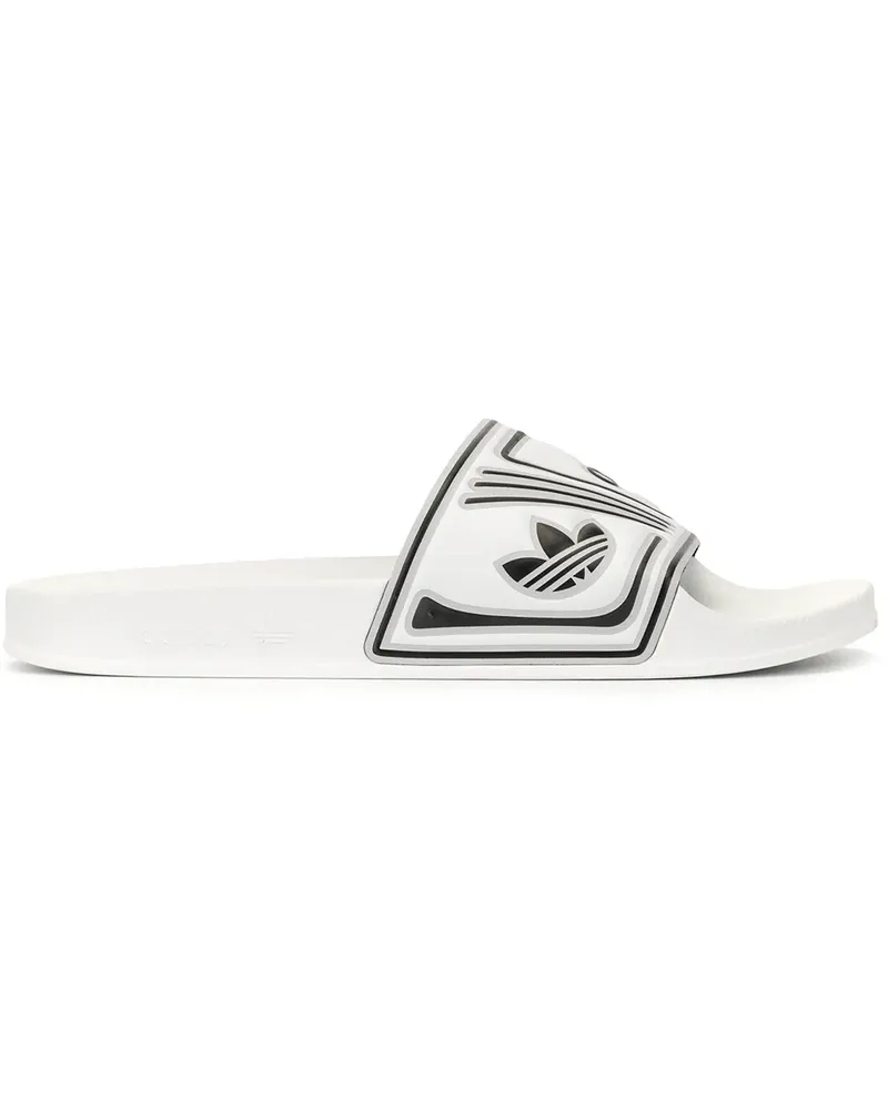 adidas Pantoletten mit Logo - Weiß Weiß