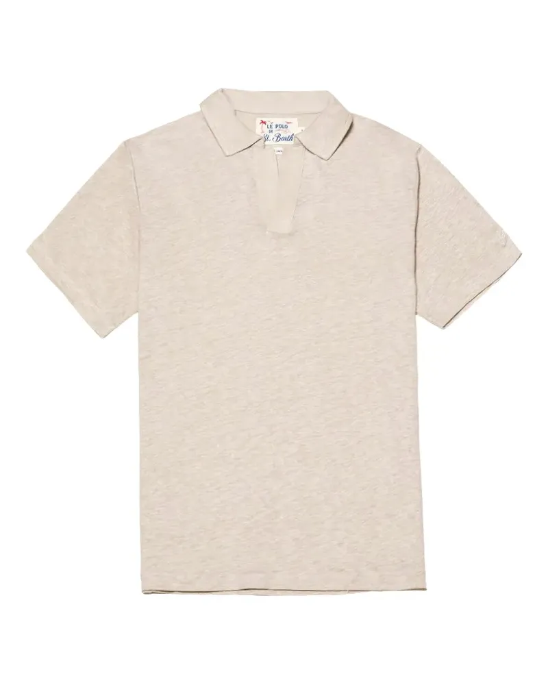 MC2 Saint Barth Fraser V-neck short-sleeve polo shirt - Nude Nude