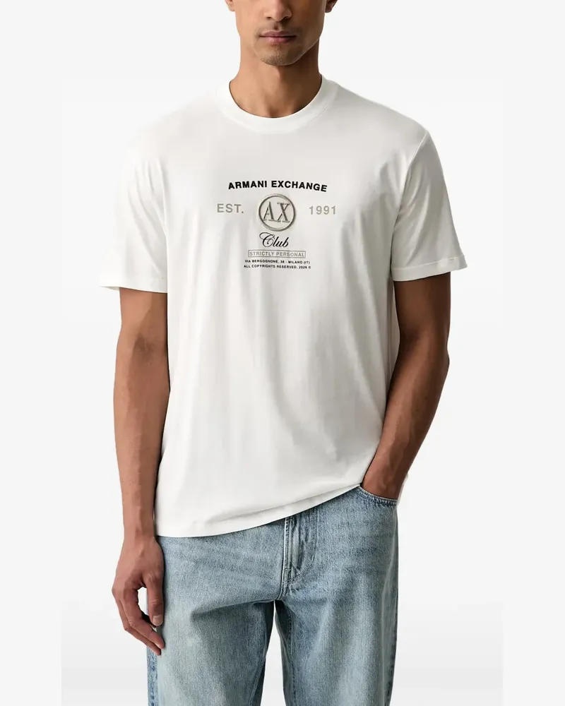 Armani Exchange logo-print cotton T-shirt - Weiß Weiß