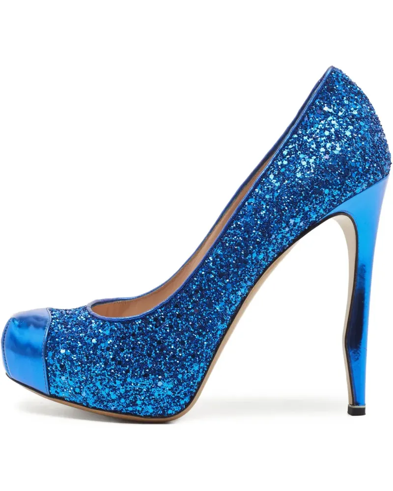 Nicholas Kirkwood Pre-owned Plateau-Pumps im Glitter-Look 120mm - Blau Blau